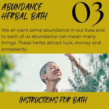 Load image into Gallery viewer, Herbal Bath for Abundance. A woman who has gratitude for life and is prosperous