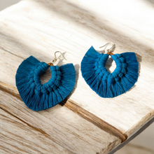 Load image into Gallery viewer, Handmade Macramé Earrings "Blue"