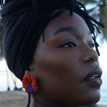 Load image into Gallery viewer, Red Hibiscus Earrings