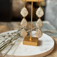 Load image into Gallery viewer, Faux Druzy Three Tier Large Earrings