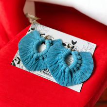 Load image into Gallery viewer, Handmade Macramé Earrings "Sea Blue"
