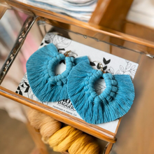 Load image into Gallery viewer, Handmade Macramé Earrings "Sea Blue"