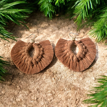 Load image into Gallery viewer, Handmade Macramé Earrings "Suede Brown"