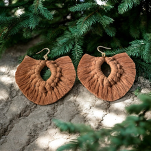 Load image into Gallery viewer, Handmade Macramé Earrings "Suede Brown"