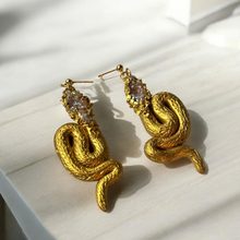 Load image into Gallery viewer, WEDO Druzy Snake Earrings