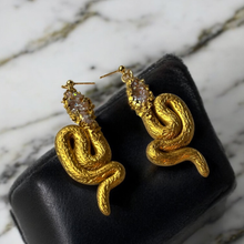 Load image into Gallery viewer, WEDO Druzy Snake Earrings