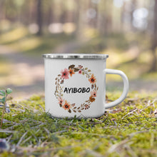 Load image into Gallery viewer, Ayibobo Enamel Mug (Black)