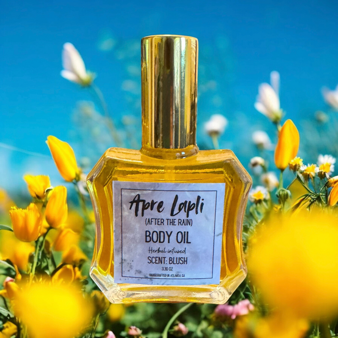 Nourishing body oil with herbs and antioxidants for soft, radiant skin