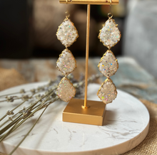 Load image into Gallery viewer, Faux Druzy Three Tier Large Earrings
