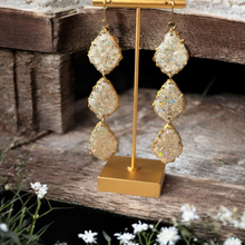 Load image into Gallery viewer, Faux Druzy Three Tier Large Earrings
