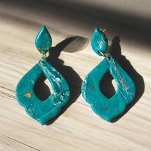Load image into Gallery viewer, Moroccan Faux Turquoise Earrings
