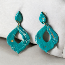 Load image into Gallery viewer, Moroccan Faux Turquoise Earrings
