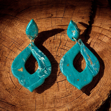 Load image into Gallery viewer, Moroccan Faux Turquoise Earrings
