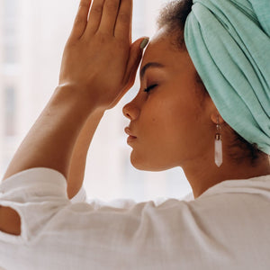 A woman meditating
