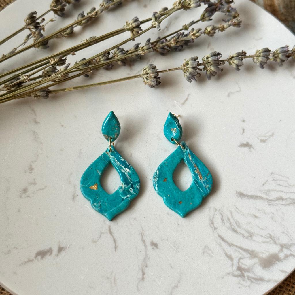 Moroccan Faux Turquoise Earrings