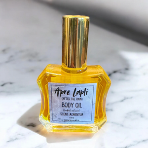 Masculine hydrating body oil with lightweight feel and rugged aroma