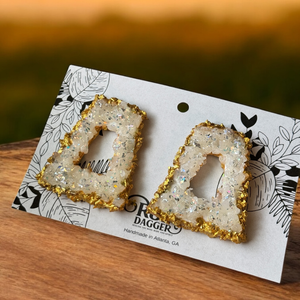 Trapezoid Faux Druzy Earrings