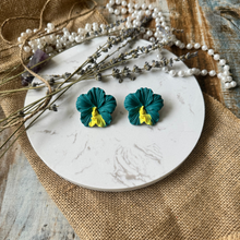Load image into Gallery viewer, Turquoise Hibiscus Earrings

