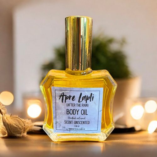 Natural body oil with jojoba, baobab, and Haitian vetiver for dry skin