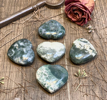 Load image into Gallery viewer, Moss Agate Heart Shaped Stone
